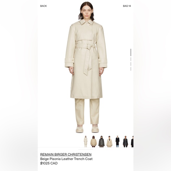 REMAIN BIRGER CHRISTENSEN
Beige Pisonia Leather Trench Coat - Picture 1 of 4
